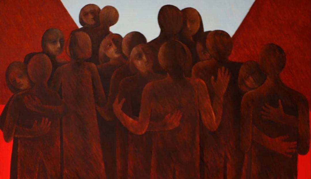 Las pinturas seleccionadas tienen una clara referencia al diálogo, no como acto político, sino como necesidad de convivencia