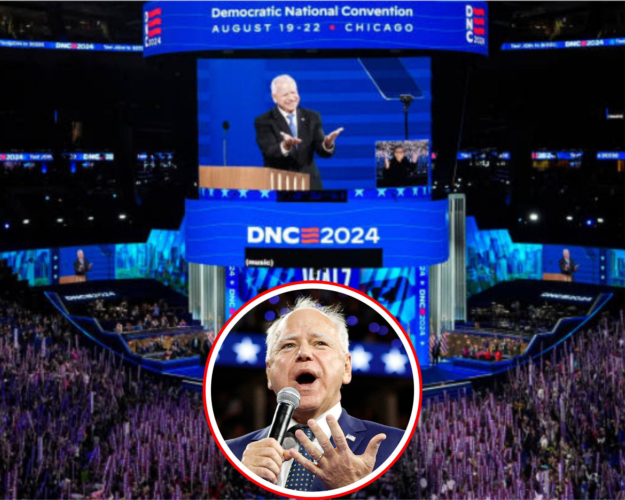 La tercera noche de la Convención Demócrata estuvo marcada por discursos de Tim Walz, Bill Clinton y Oprah Winfrey. 
(Foto: Getty / Caracol Radio)