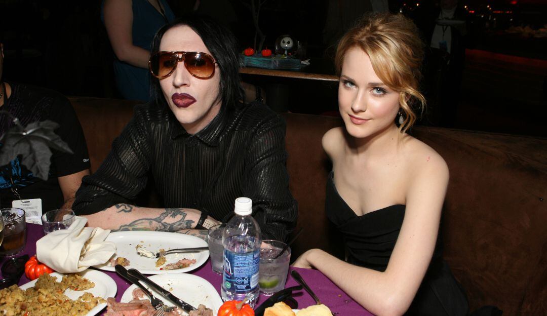 Marilyn Manson y Evan Rachel Wood en la premiere de "The Nightmare Before Christmas 3D" 