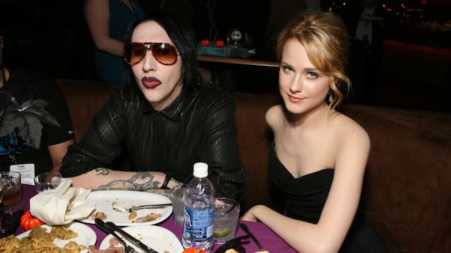 Marilyn Manson y Evan Rachel Wood en la premiere de "The Nightmare Before Christmas 3D"