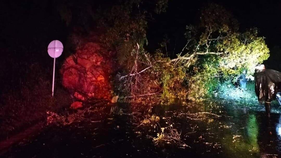 Cierre total en la vía Bucaramanga - Boyacá por derrumbe. Foto: Suministrada