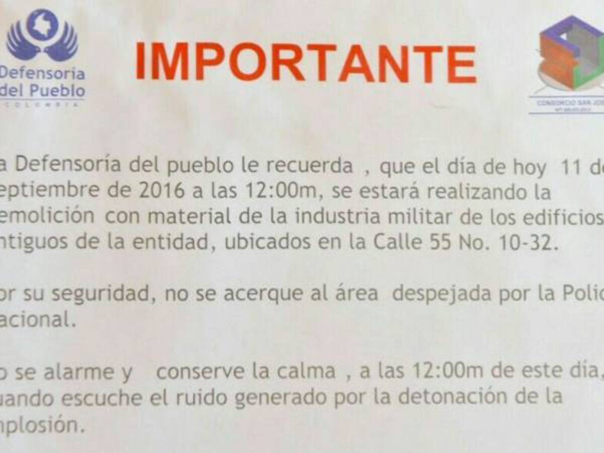 Una implosión el domingo derribará la vieja sede de la Defensoría del Pueblo
