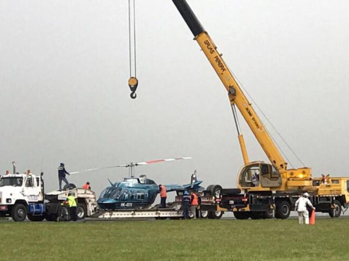 Helicóptero se accidentó cuando iba a aterrizar en el aeropuerto de Pereira