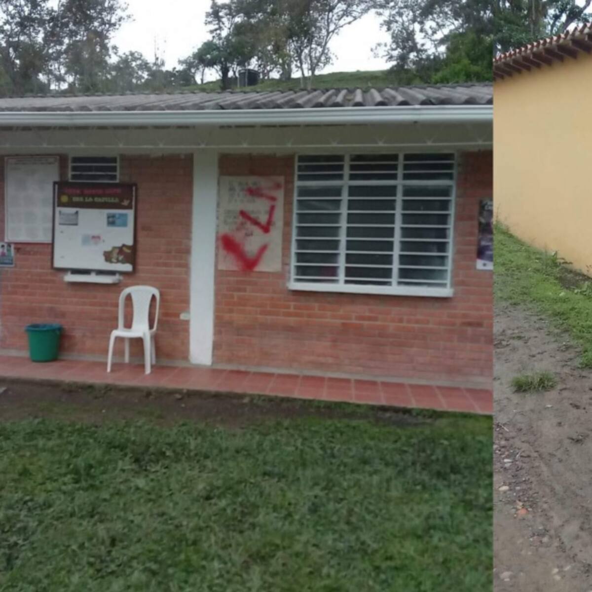 Viviendas y escuela en Toledo marcadas con grafitis del ELN