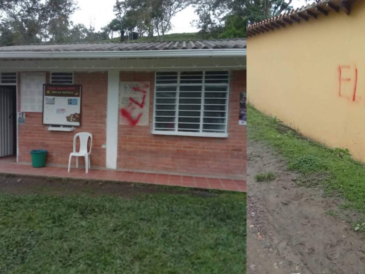 Viviendas y escuela en Toledo marcadas con grafitis del ELN