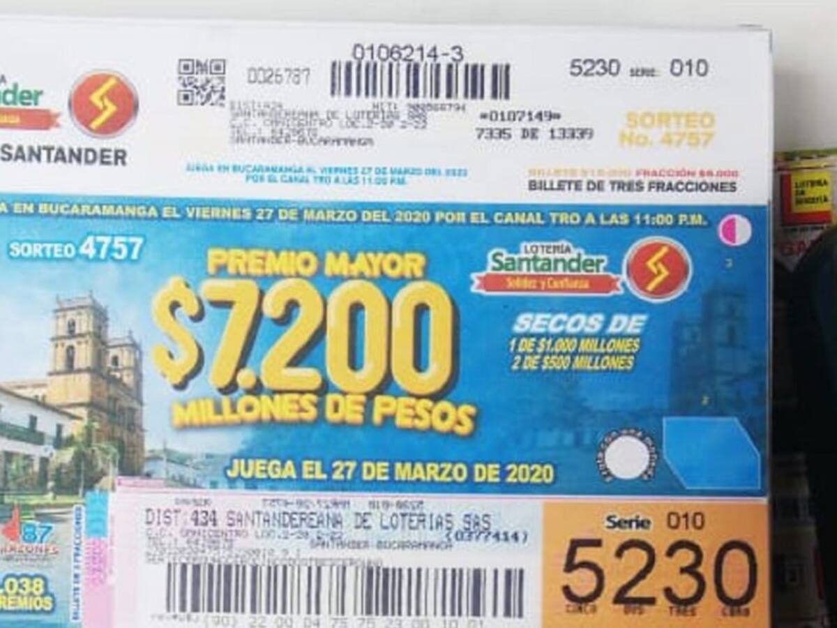 Lotería de Santander vuelve a jugar hoy