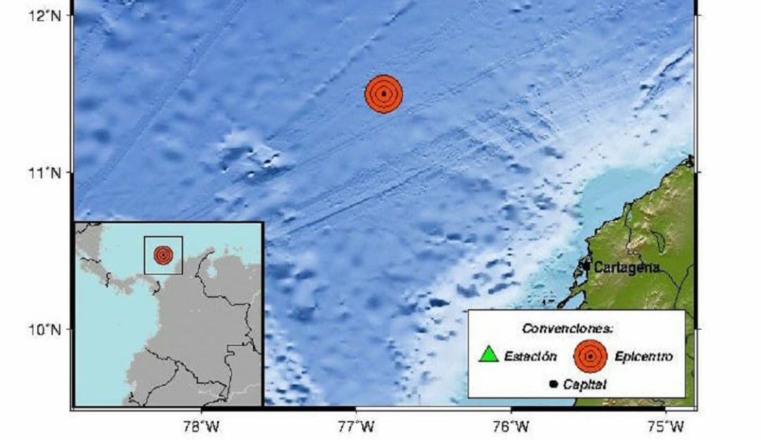 Temblor en el mar Caribe