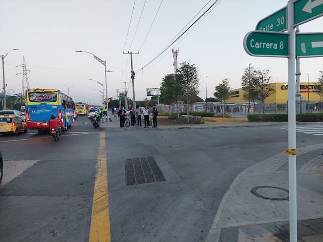 Sector donde ocurrió el accidente en la calle 30 en Barranquilla./ Foto: Caracol Radio