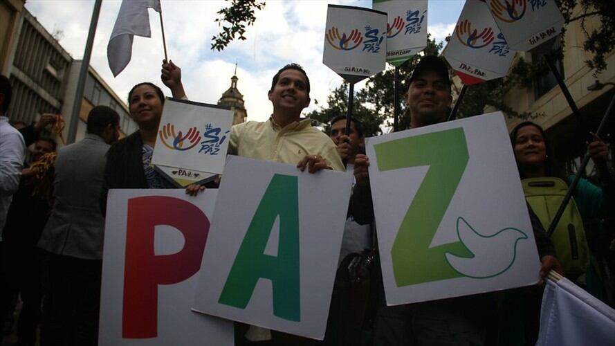 Campaña por el "Sí" en el plebiscito por la paz. Foto: Colprensa