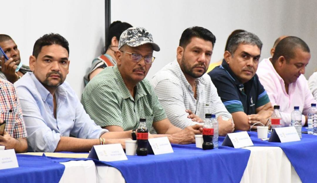 Alcaldes del sur del Atlántico durante la instalación del Puesto de Mando Unificado