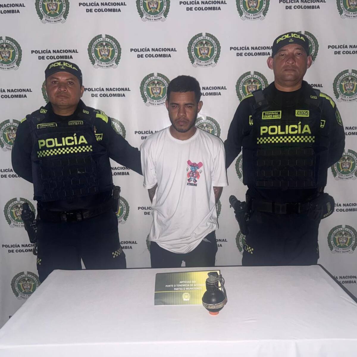 Capturan a presunto integrante de ‘Los Costeños’ con una granada en Polonuevo, Atlántico