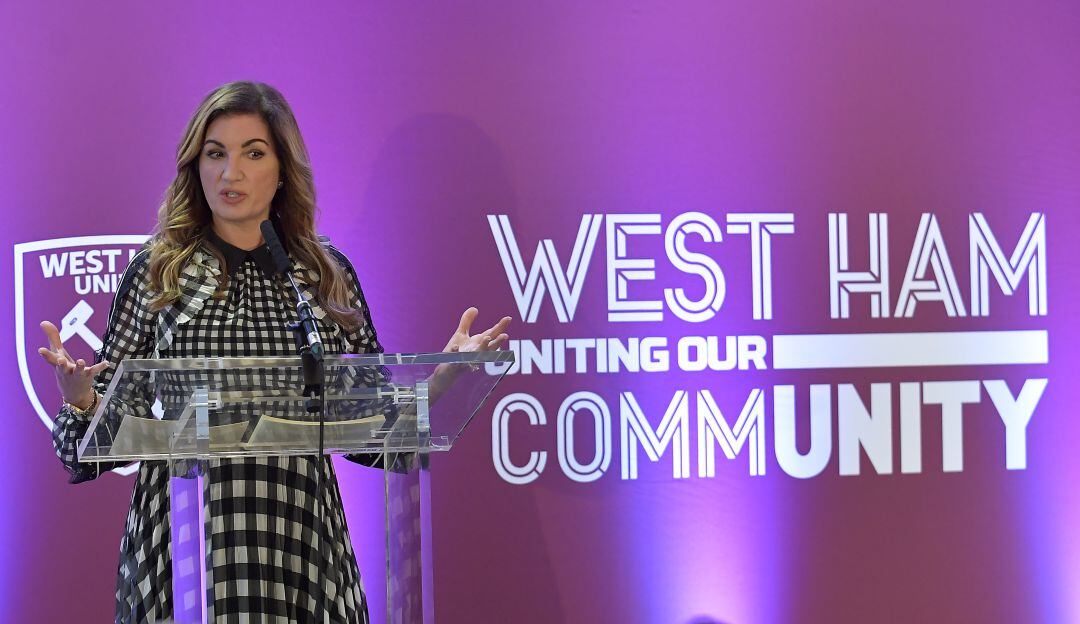 La Vicepresidenta del West Ham, Karren Brady, durante un evento del equipo