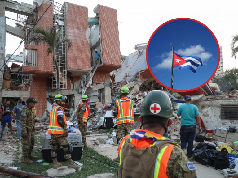 Imagen de referencia. Rescatistas ejerciendo su labor en medio de escombros en Venezuela - Bandera Cuba: Getty Images.
