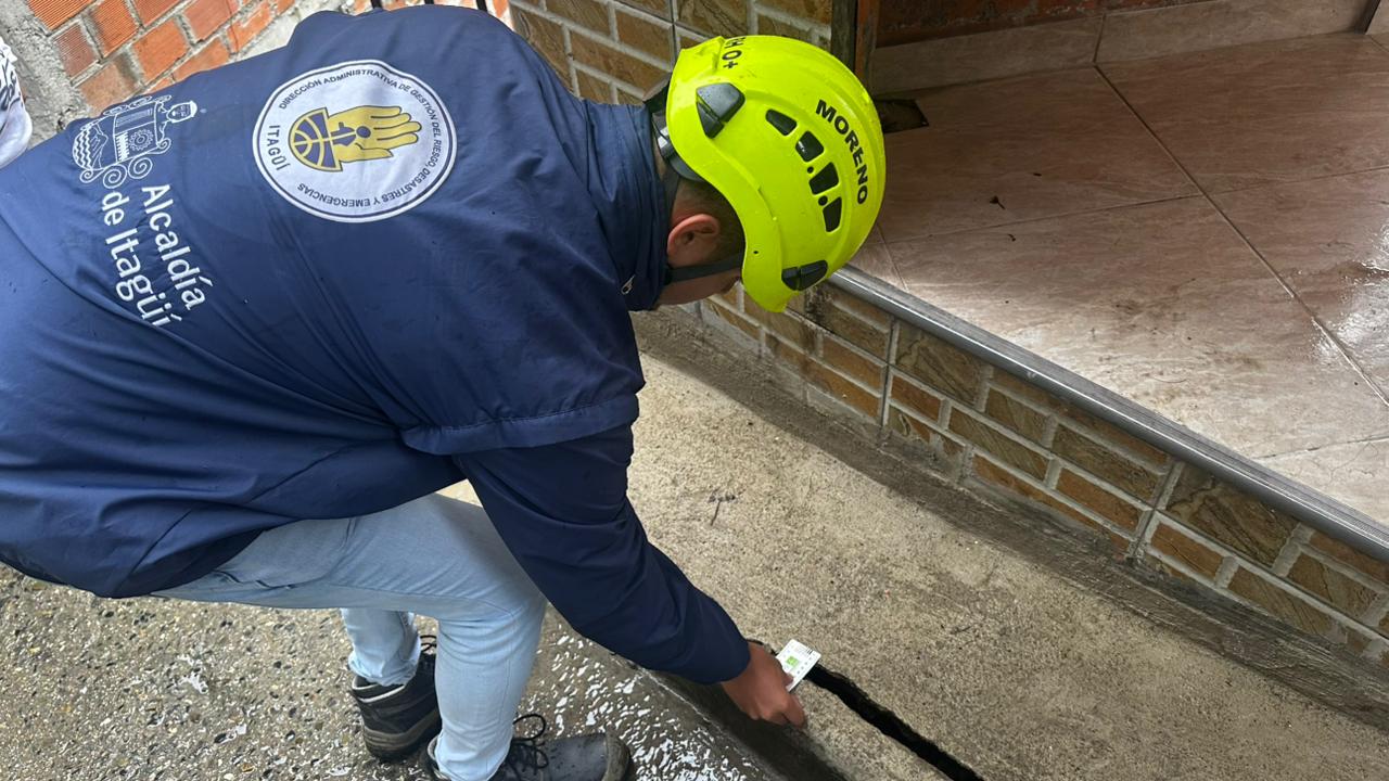 Viviendas evacuadas por las lluvias en Itagüí. Foto: Alcaldía.