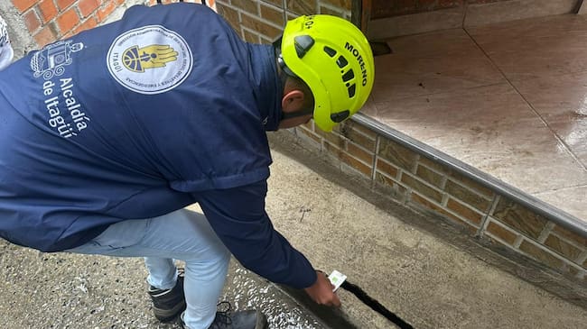 Viviendas evacuadas por las lluvias en Itagüí. Foto: Alcaldía.