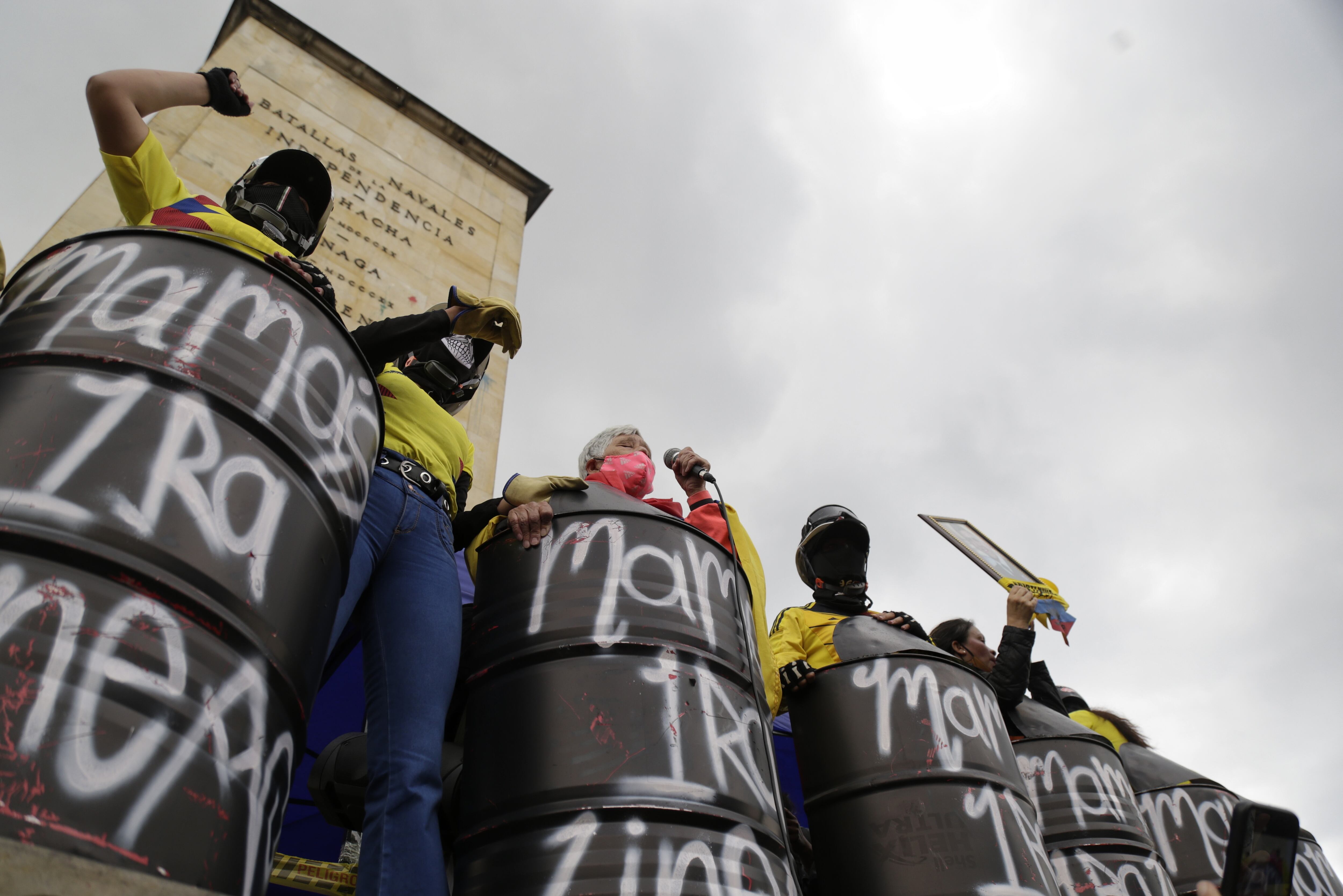 Primera Línea en paro nacional. Foto: Colprensa