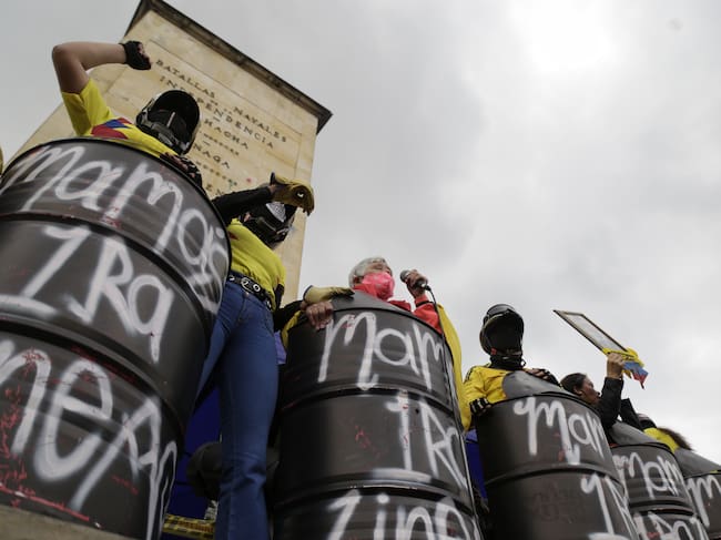 Primera Línea en paro nacional. Foto: Colprensa