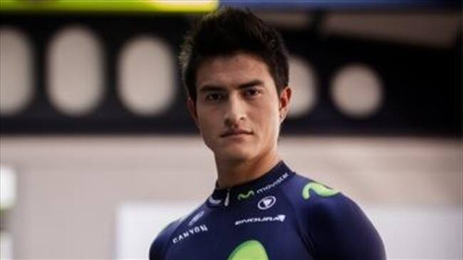 Winner Anacona, ciclista del Movistar Team. Foto: @wian88 en Twitter