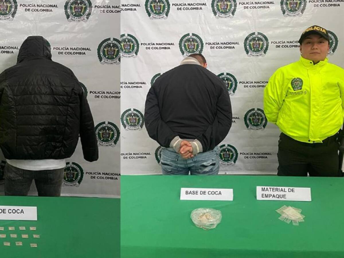 Capturan a dos personas en Neira por presunto tráfico de estupefacientes