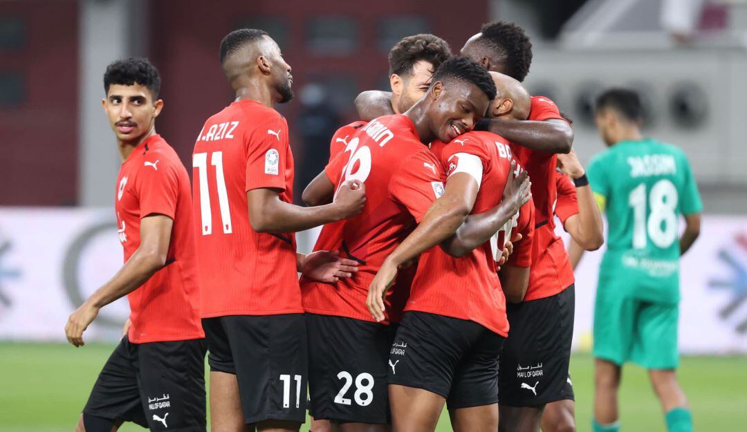 Los jugadores del Al-Rayyan celebran el gol del triunfo.
