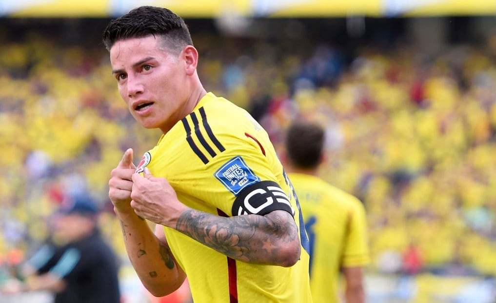 James Rodríguez en un partido de la Selección Colombia / Getty Images