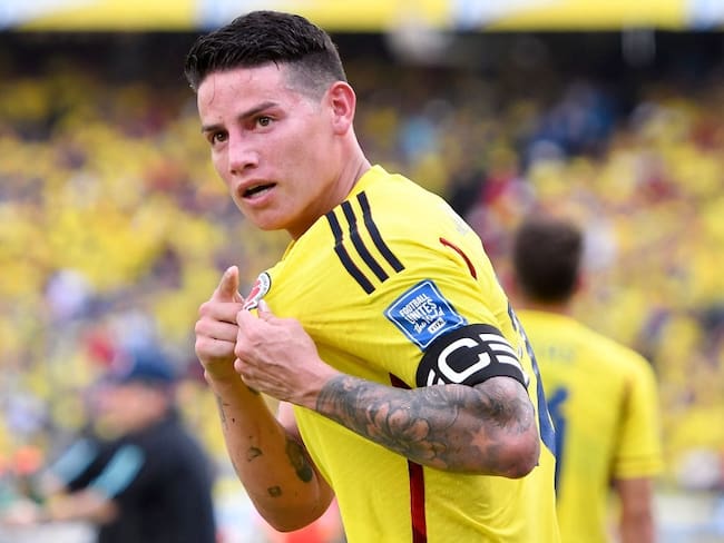 James Rodríguez en un partido de la Selección Colombia / Getty Images