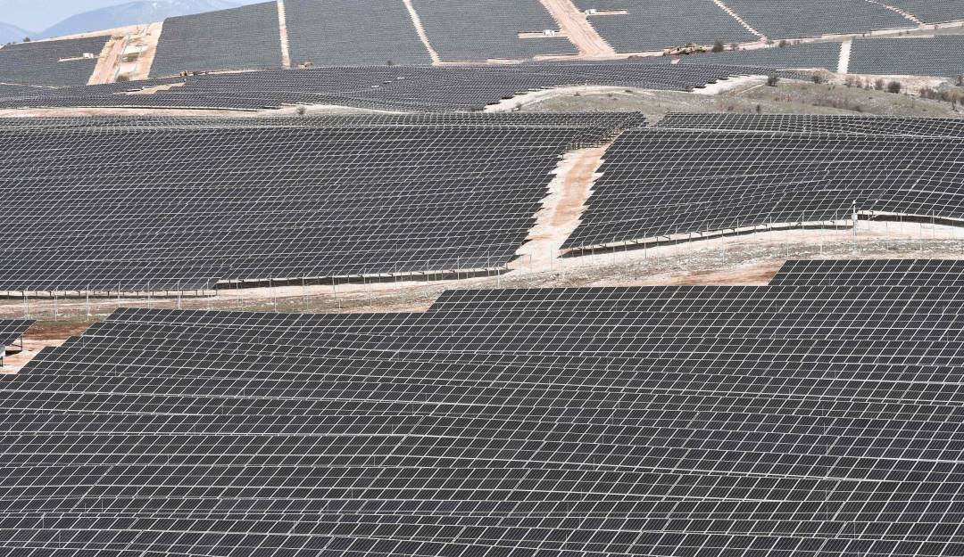 El parque de energía solar construido al norte de Grecia.                    Foto: Getty 