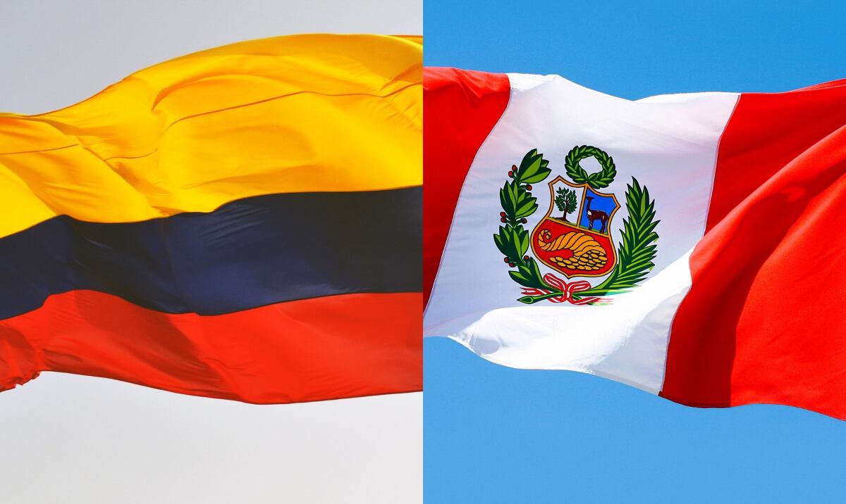 Banderas de Colombia y Perú, imagen de referencia. Foto: Getty Images.