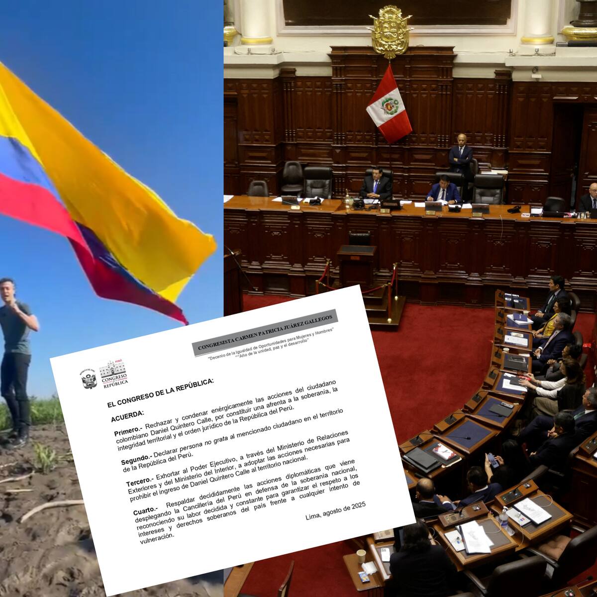Congreso de Perú estudia declarar persona no grata a Daniel Quintero