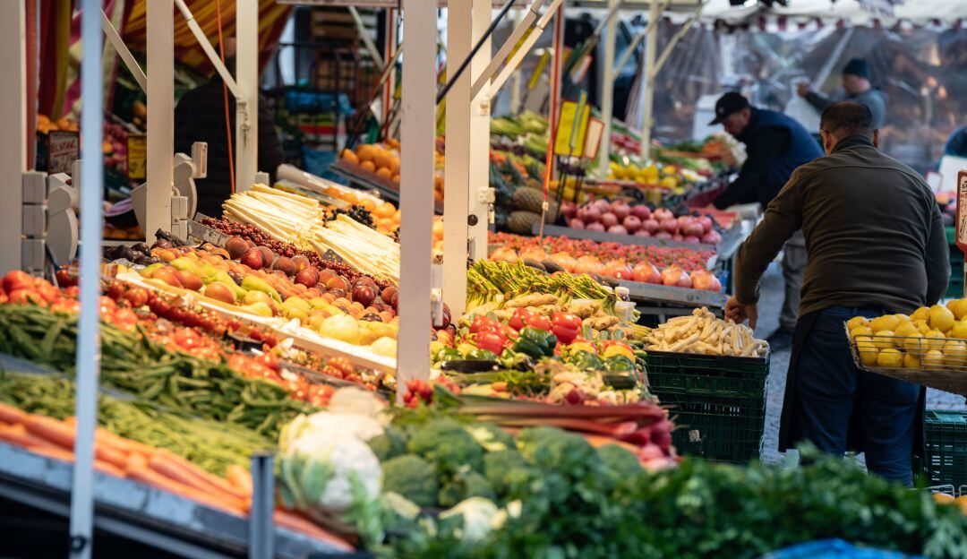 Mercado en la ciudad de Frankfurt, en Alemania