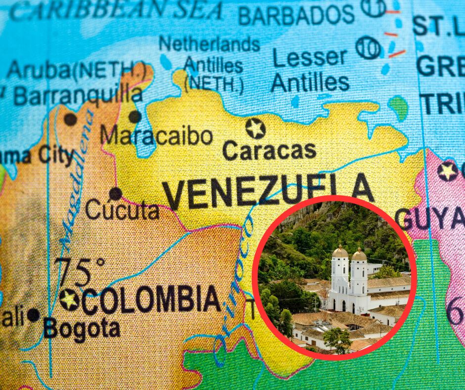Close-up Mapa de Colombia y Venezuela + La Playa de Belén (Getty Images)