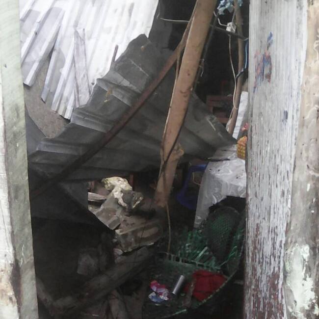 Viviendas afectadas por aguacero en Malambo.