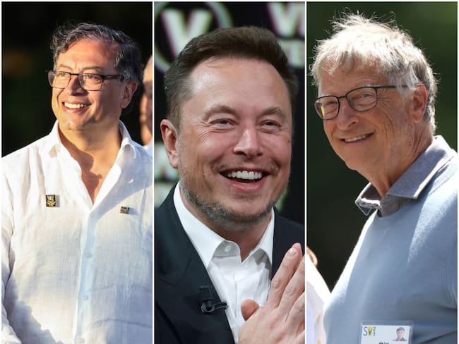 Gustavo Petro, Elon Mosk y Bill Gates. Fotos: Getty Images