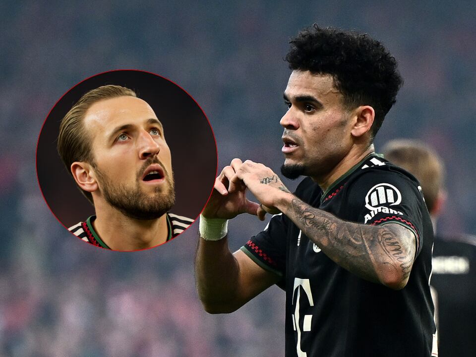 Luis Fernando Díaz Marulanda de Selección Colombia y Bayern Múnich y Harry Kane de Selección de Inglaterra y Bayern Múnich / Getty Images.