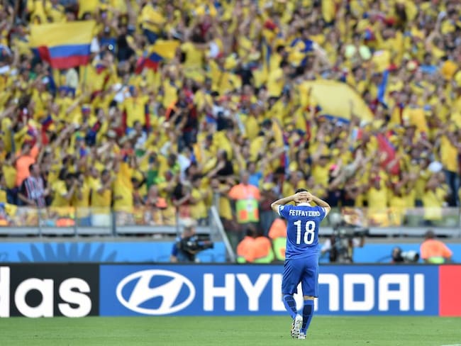 Ioannis Fetfatzidis en el Mundial 2014 con Grecia ante Colombia