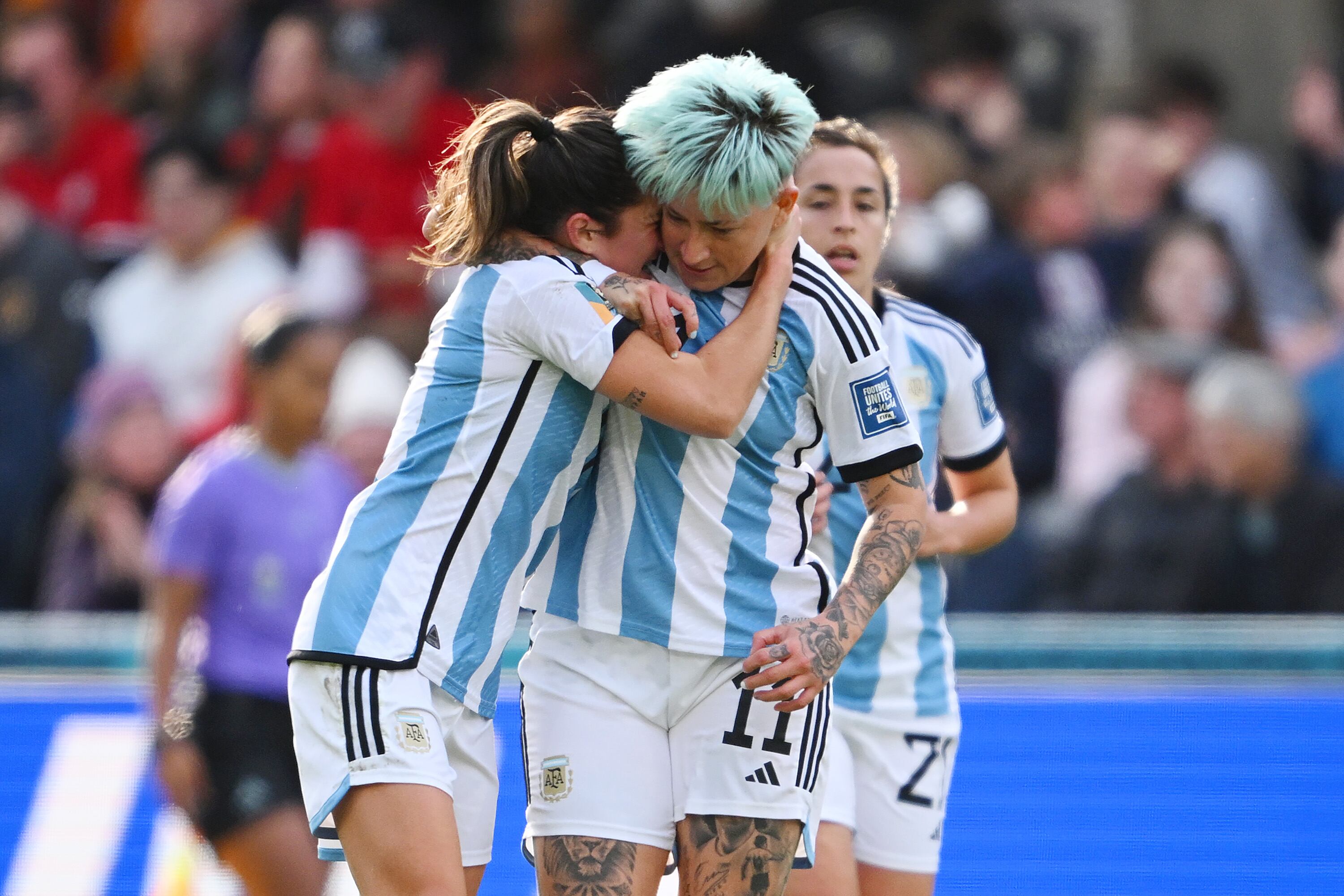 Yamila Rodriguez celebra uno de los goles de Argentina. (Photo by Joe Allison - FIFA/FIFA via Getty Images)