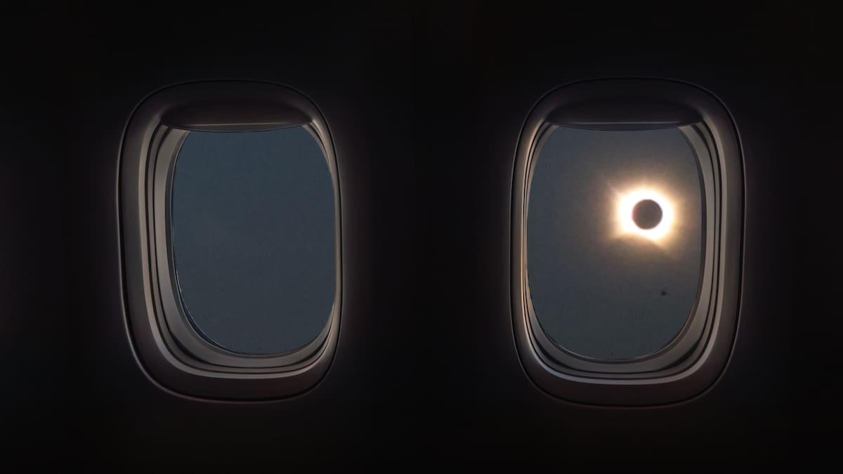 VIDEO: Momento exacto en el que pasajero de avión captó el eclipse solar total de este 12 de agosto