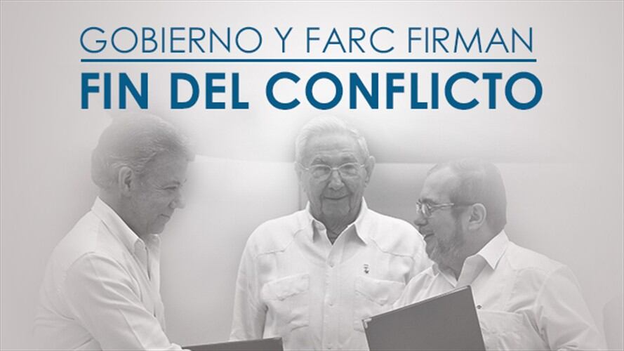 Gobierno y Farc firman el fin del conflicto. Foto: Colprensa