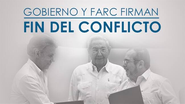 Gobierno y Farc firman el fin del conflicto. Foto: Colprensa