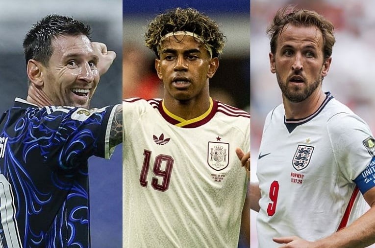 Lionel Messi, Lamine Yamal y Harry Kane / Composición: Caracol Radio