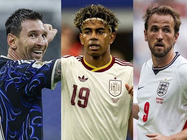 Lionel Messi, Lamine Yamal y Harry Kane / Composición: Caracol Radio