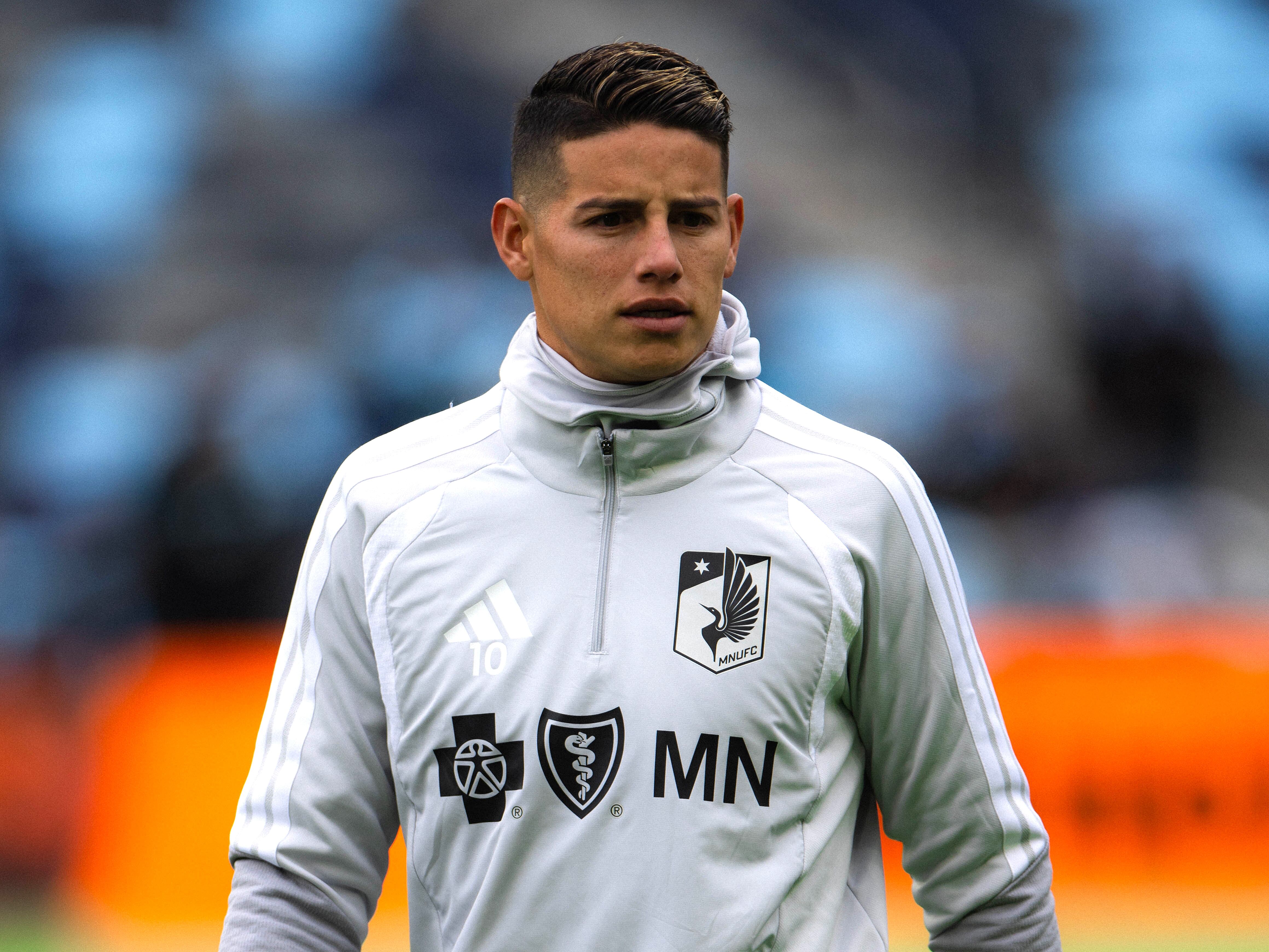 ST PAUL, MINNESOTA - FEBRUARY 28: James Rodríguez #10 of Minnesota United warms up prior to the MLS match between Minnesota United FC and FC Cincinnati at Allianz Field on February 28, 2026 in St Paul, Minnesota. (Photo by Minnesota United FC/MLS via Getty Images)