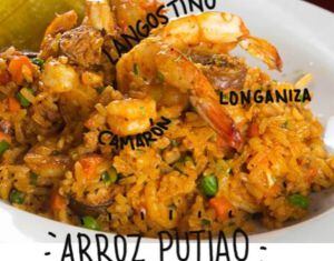 El Arroz Putiao, con su deliciosa longaniza del pacífico le da un gran sabor a este llamativo plato.