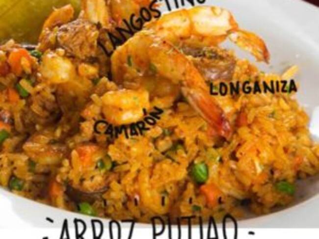 El Arroz Putiao, con su deliciosa longaniza del pacífico le da un gran sabor a este llamativo plato.