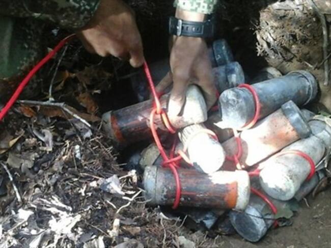 Destruyen 17 minas antipersonal del ELN en Campohermoso, Boyacá.