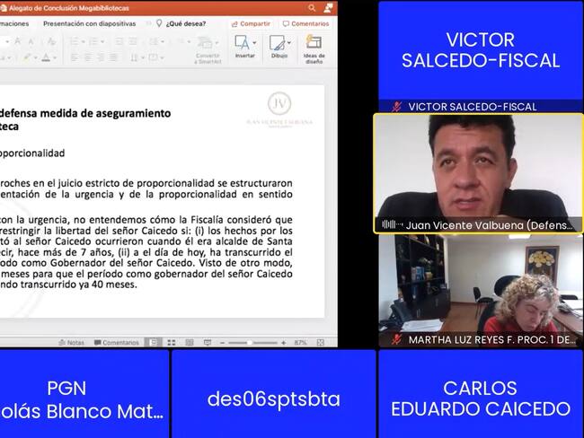 Audiencia de solicitud de medida de aseguramiento en contra del gobernador de Magdalena Carlos Caicedo