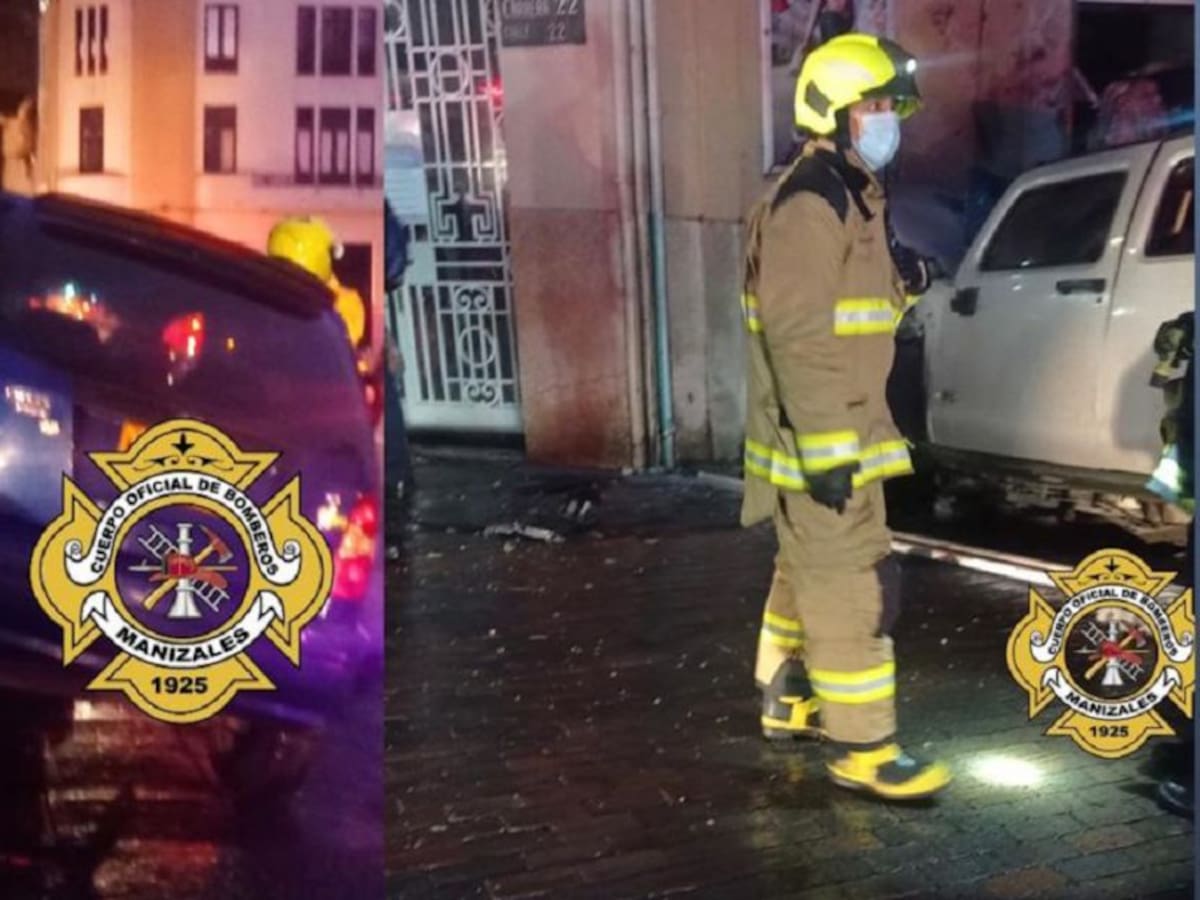 En accidentes simultáneos carro chocó contra la catedral y otro en un local