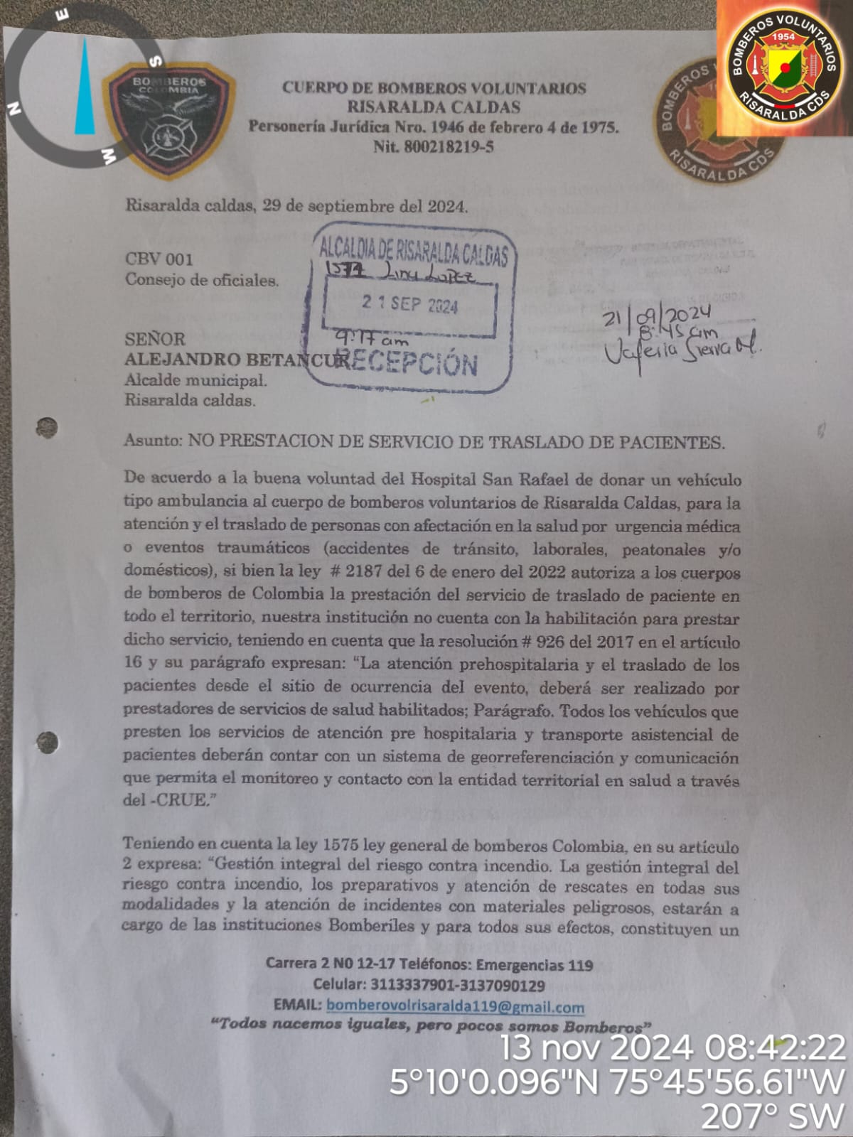 La suspensión de servicios de salud se notificó a las autoridades municipales desde el 1 de octubre. Foto suministrada.