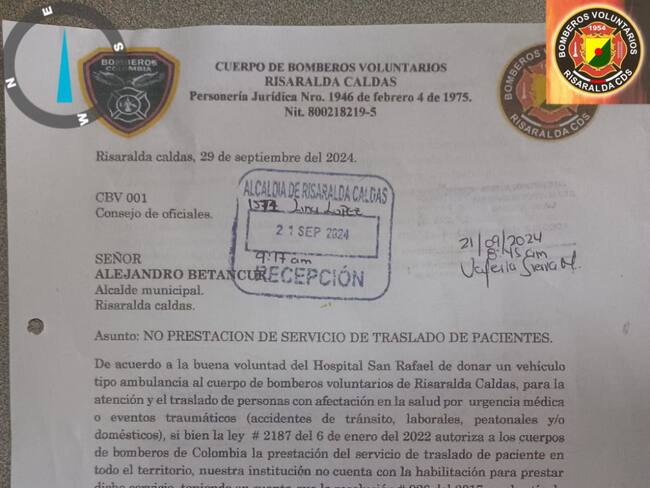 La suspensión de servicios de salud se notificó a las autoridades municipales desde el 1 de octubre. Foto suministrada.