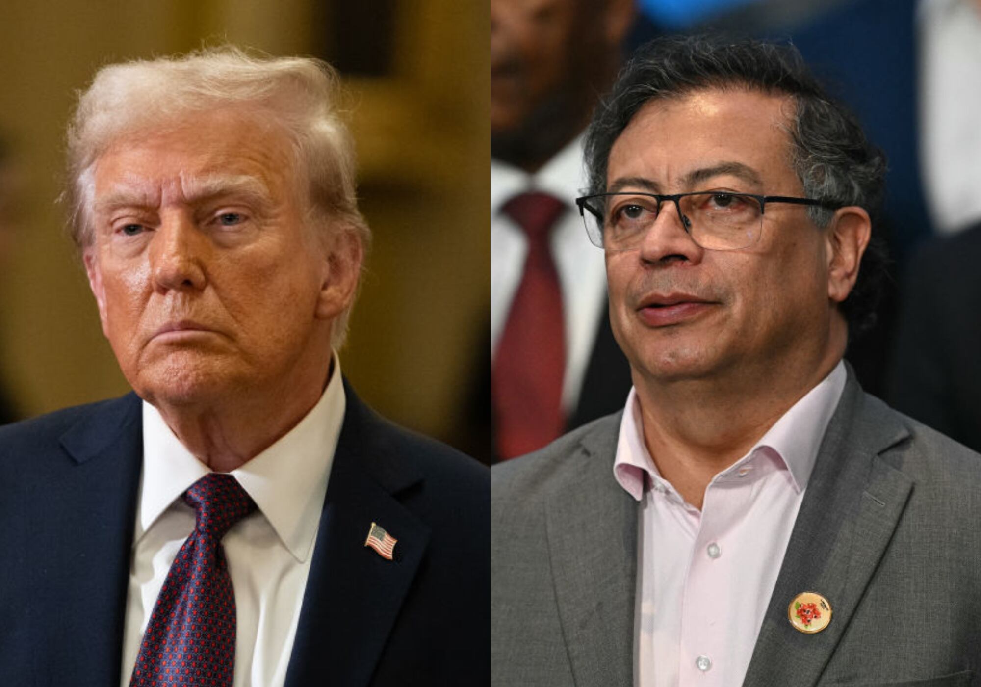 Donald Trump y Gustavo Petro. Foto: Getty Images.